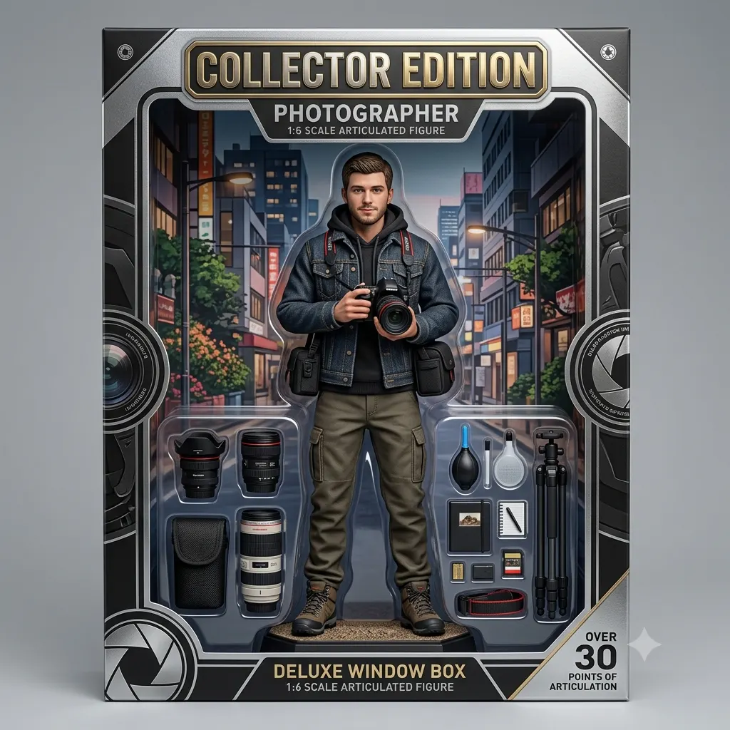Premium collector edition action figure displayed inside a deluxe window box