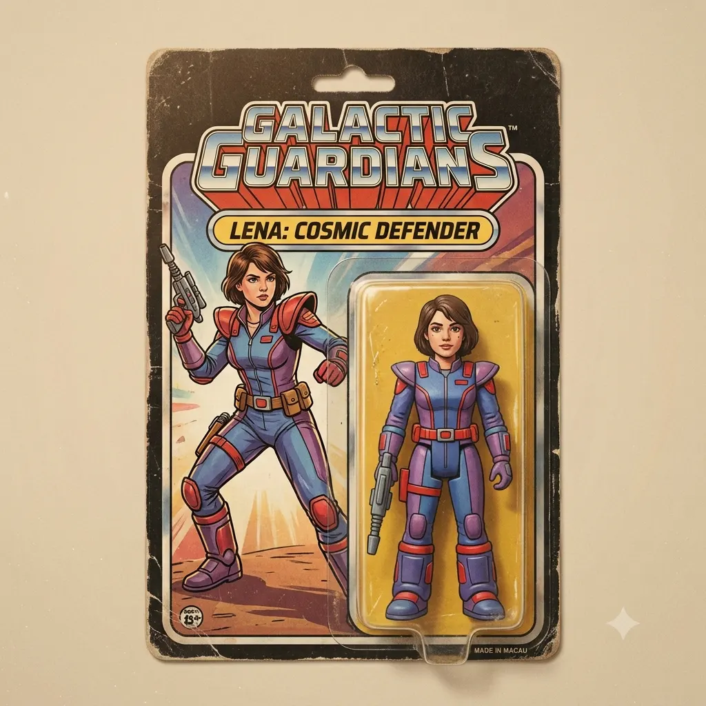 Retro 1980s action figure on a slightly yellowed vintage cardback