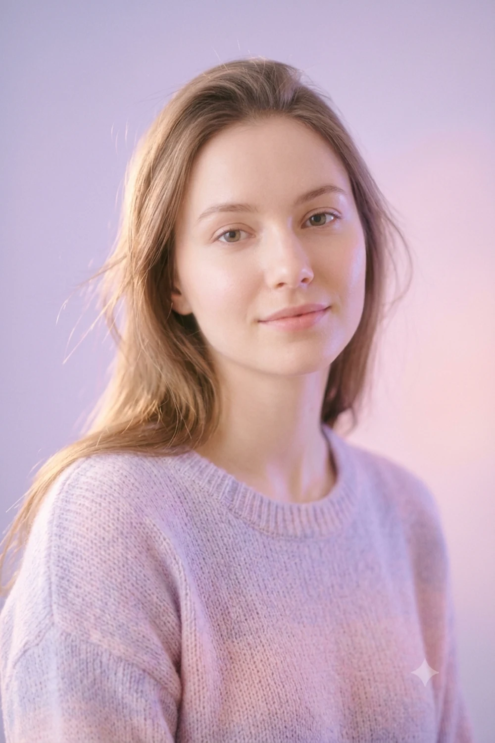 A dreamy pastel aesthetic portrait of a person in soft glowing light