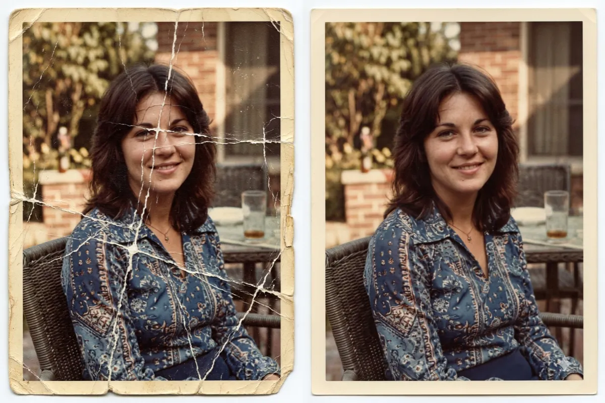 Remove Creases and Fold Lines from an Old Photo