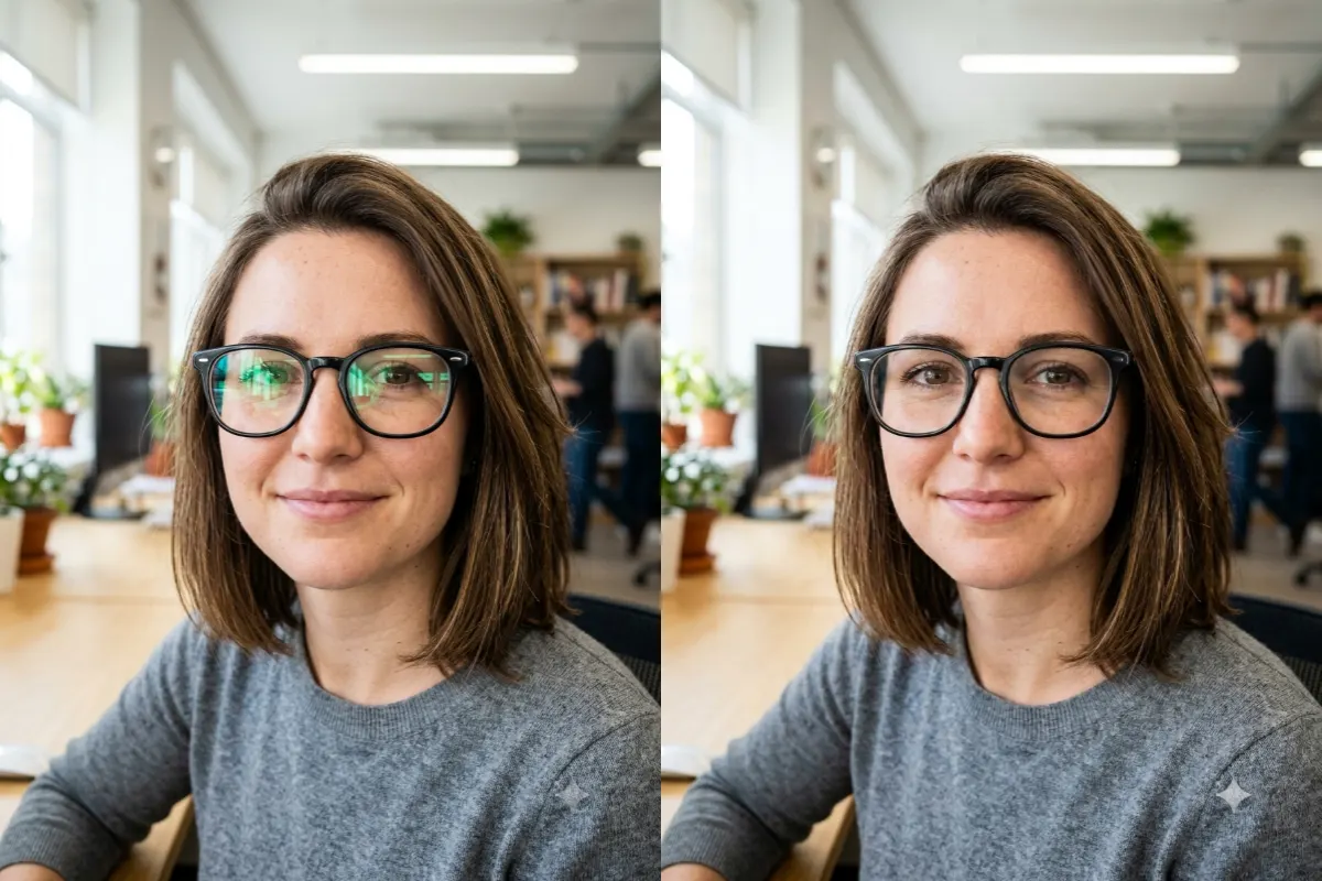 Remove Glare from Glasses