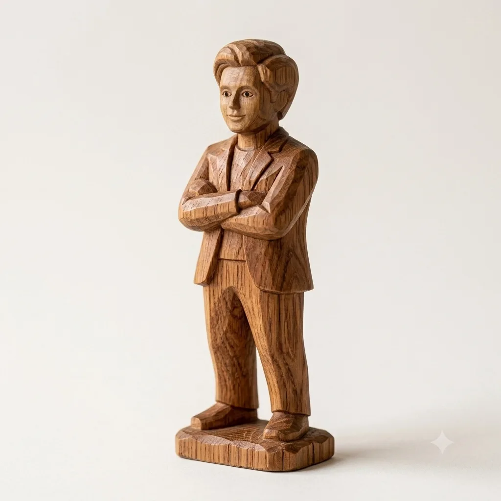 Hand-Carved Wooden Figure